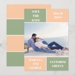 Reserve A Data Sage green peach color block casamento Salve a dat