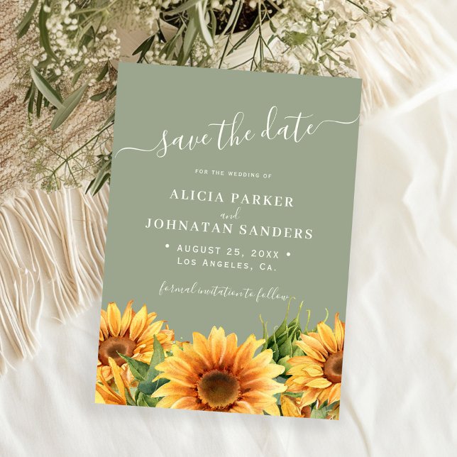 Reserve A Data Sage green rustic boho floral summer wedding (Criador carregado)