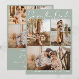 Reserve A Data Sage green script 6 foto casamento salvar data