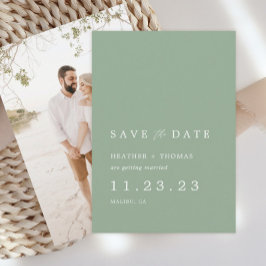 Reserve A Data Sage Green Spring Weding Photo Save The Date (Sage