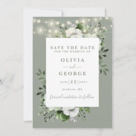 Reserve A Data Sage Green String Lights Floral Wedes