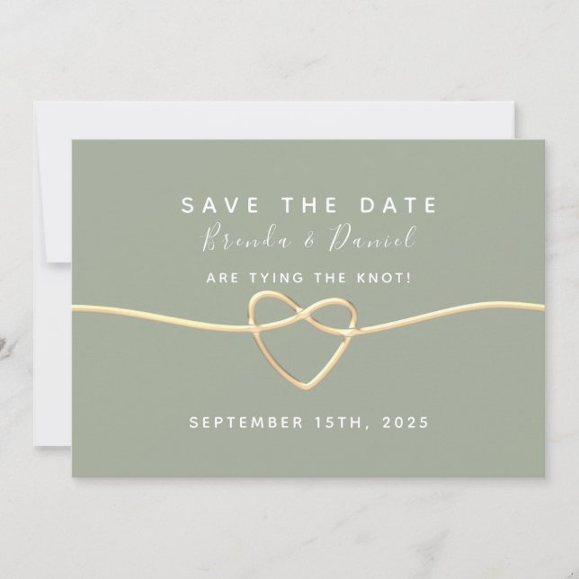 Reserve A Data Sage Green Wedding Save The Date (Frente)