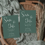 Reserve A Data Sage Green White Simples Casamento Moderno<br><div class="desc">Sage Green White Simples Casamento Moderno Salve a Data Ver coleção correspondente e convite de casamento em nosso nicho e nest store</div>