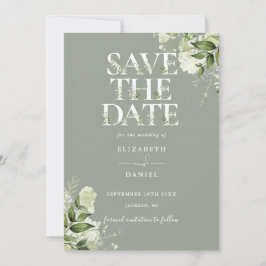 Reserve A Data Sage Greenery Tipografia Floral Casamento