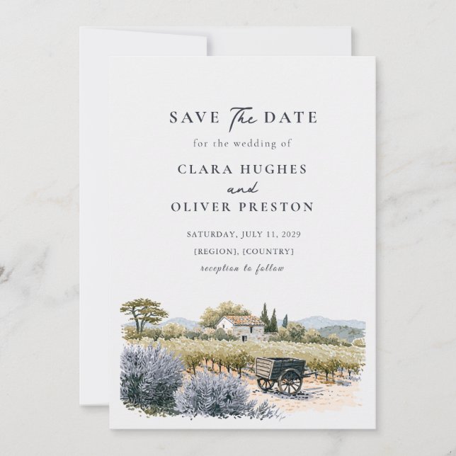 Reserve A Data Sage Terracotta Vine Fileiras Casamento Provence  (Frente)