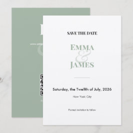 Reserve A Data Sage Two-Tone Ampersand Casamento Save the Date