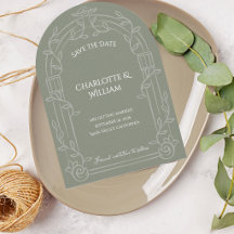 Sage Verde Arco Ornado Casamento Salve a Data