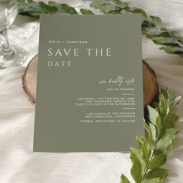 Reserve A Data Sage Verde Minimalista Casamento Elegante