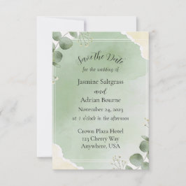 Reserve A Data Sage Whisper Botanical Save the Date Cards