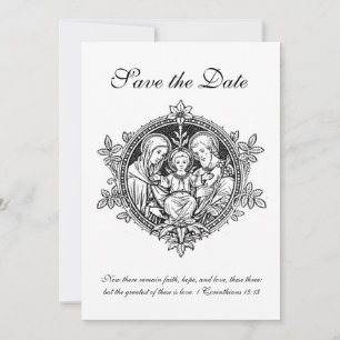 Reserve A Data Sagrada Família Católica Preto e Branco