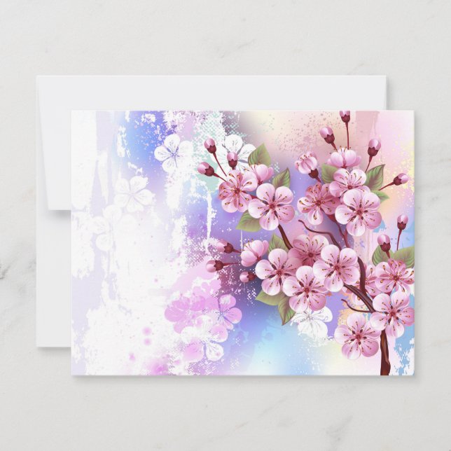 Reserve A Data Sakura rosa no fundo da pintura (Frente)