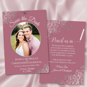 Reserve A Data Sala de Prata Elegante no Casamento de Fotos de Ro