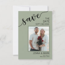 Salva a Data em Foto com Roteiro de Amor em Verde 