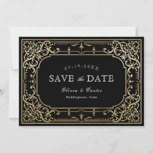 Reserve A Data Salvamento de casamentos vintage românticos elegan