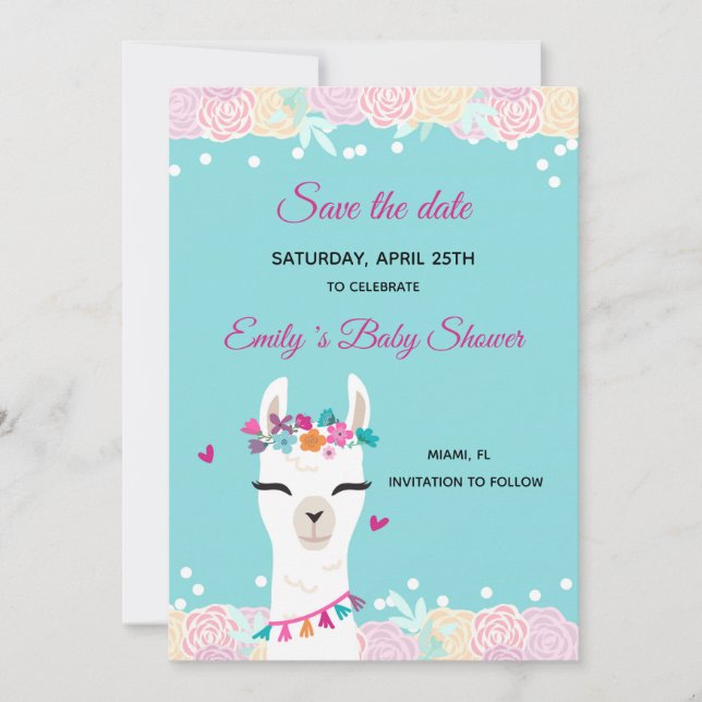 Reserve A Data Salvar a data Alpaca Lama Face (Frente)