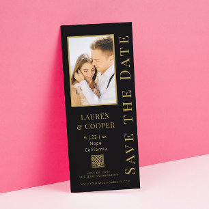 Reserve A Data Salvar a Data Black Gold QR Code Casamento Moderno