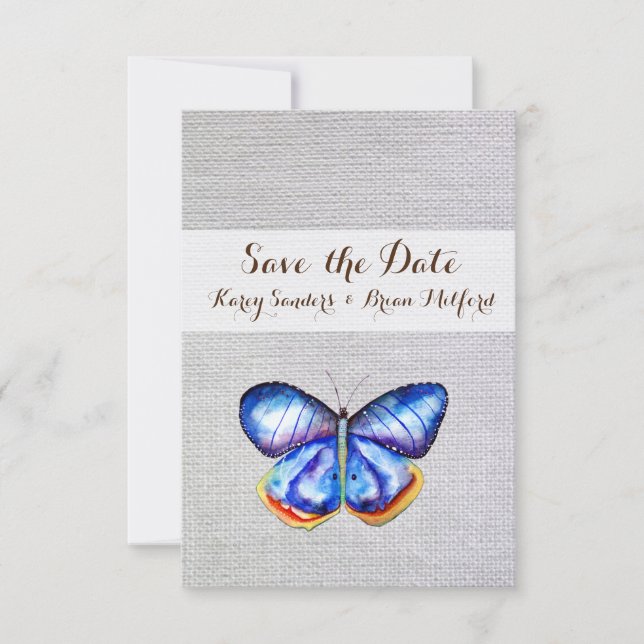 Reserve A Data Salvar a data Blue Butterfly (Frente)
