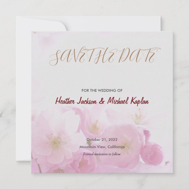 Reserve A Data Salvar a Data Casamento Profissional Flores Clássi (Frente)