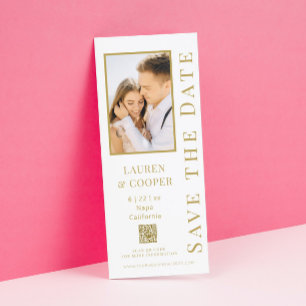 Reserve A Data Salvar a Data Código QR Preto Dourado Casamento Mo
