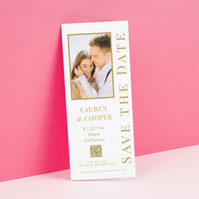 Reserve A Data Salvar a Data Código QR Preto Dourado Casamento Mo (Criador carregado)