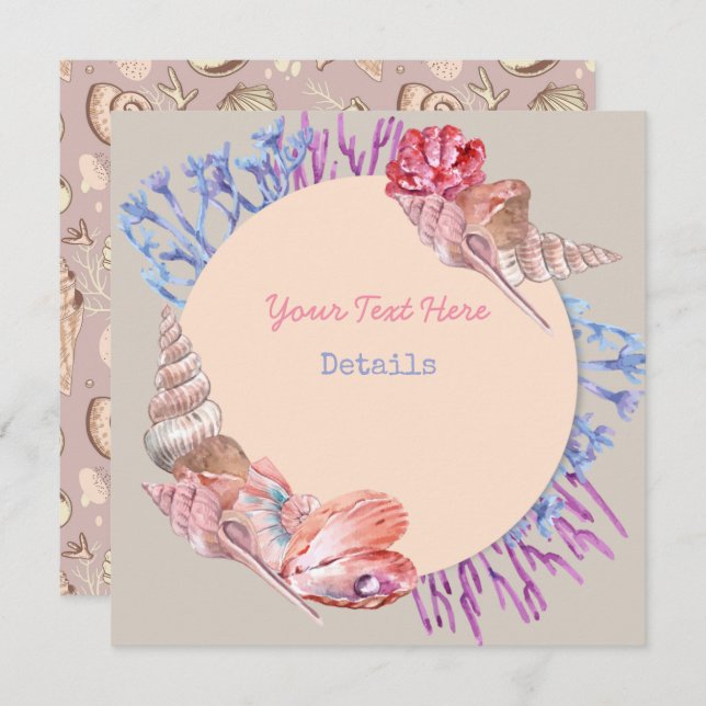 Reserve A Data Salvar a Data da Seashell (Frente/Verso)