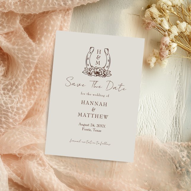 Reserve A Data Salvar a Data de Casamento Boho Ocidental Ferradur (Criador carregado)