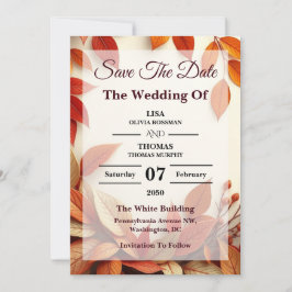 Reserve A Data Salvar a Data de Casamento Botânico Oliva Ferrugem