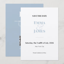 Salvar a data de casamento Dusty Blu Two-Tone Ampe