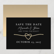 Salvar a Data de Casamento Moderno Dourado e Preto