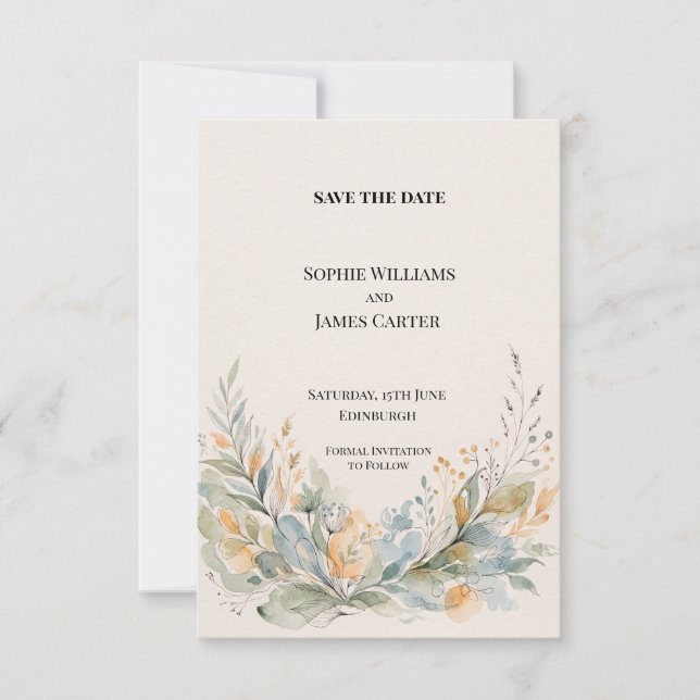 Reserve A Data Salvar a data de casamento personalizado (Frente)