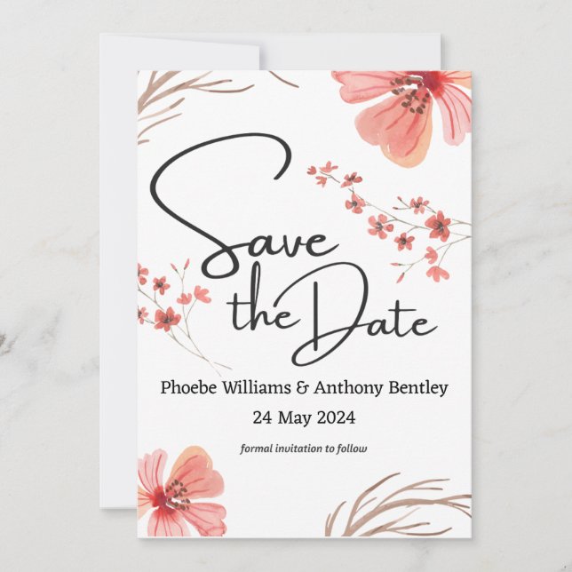 Reserve A Data SALVAR A DATA DE CASAMENTO - texto editável para f (Frente)