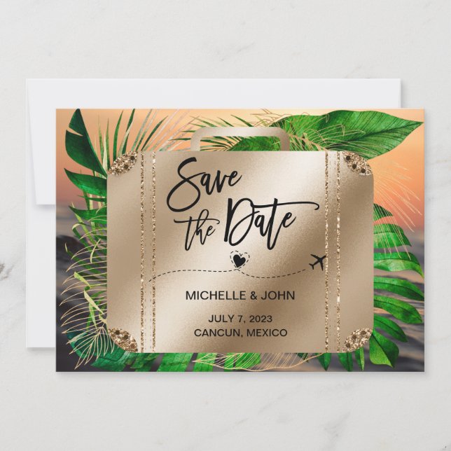 Reserve A Data Salvar a data Destino da Mala Viagem de Casamento (Frente)