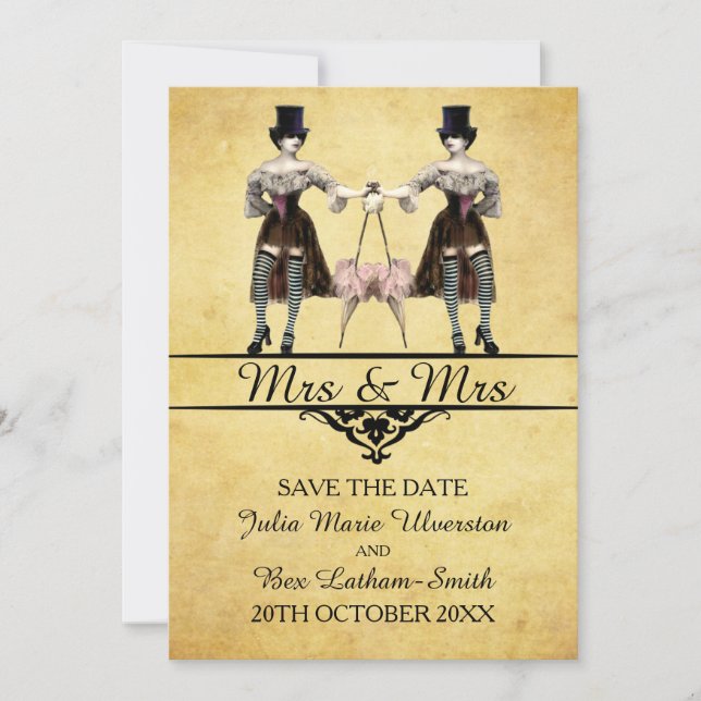 Reserve A Data Salvar a data - Estilo Gótico Lésbico Steampunk (Frente)