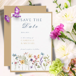 Reserve A Data Salvar a Data Floral Aquarela Kraft Rústico