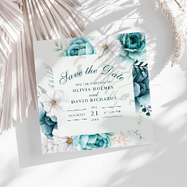 Reserve A Data Salvar a Data Floral Botânica Teal