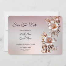 Salvar a Data Floral Rosa Decorativa