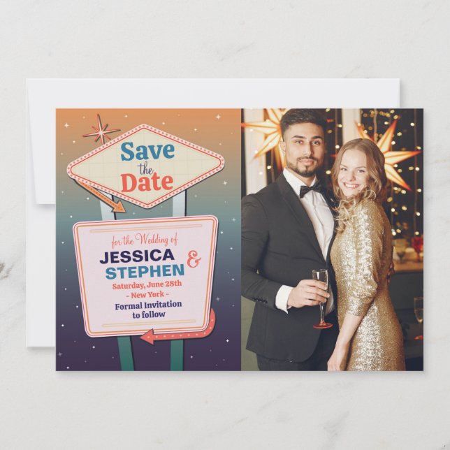 Reserve A Data Salvar a Data Las Vegas Casino Foto Casamento (Frente)