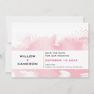 Reserve A Data SALVAR A DATA Mínima moderna de aquarela rosa páli