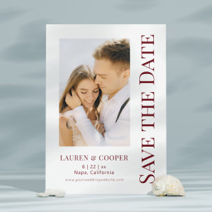 Reserve A Data Salvar a Data Rosewood Vermelho Estiloso Casamento