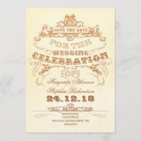 salvar a data vintage typografia flat card-convida