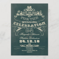 salvar a data vintage typografia flat card-convida