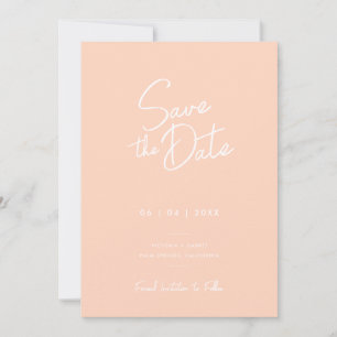 Reserve A Data Salvar Casamento de Foto com Rótulo de Peachy Mini