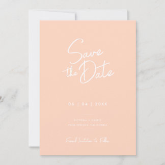 Reserve A Data Salvar Casamento de Foto com Rótulo de Peachy Mini