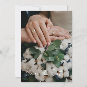 Reserve A Data Salvar Data de Casamento com Foto de Capa Moderna