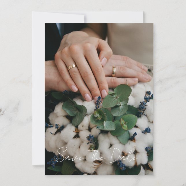 Reserve A Data Salvar Data de Casamento com Foto de Casal em Letr (Frente)