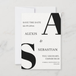 Reserve A Data Salvar Data em Preto e Branco Monocromático Modern