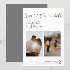 Reserve A Data Salvar nossa Foto Personalizada de Coração Manuscr