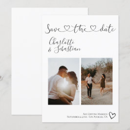 Reserve A Data Salvar nossa Foto Personalizada de Coração Manuscr