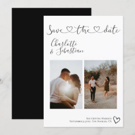 Reserve A Data Salvar nossa Foto Personalizada de Coração Manuscr