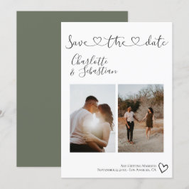 Reserve A Data Salvar nossa Foto Personalizada de Coração Manuscr